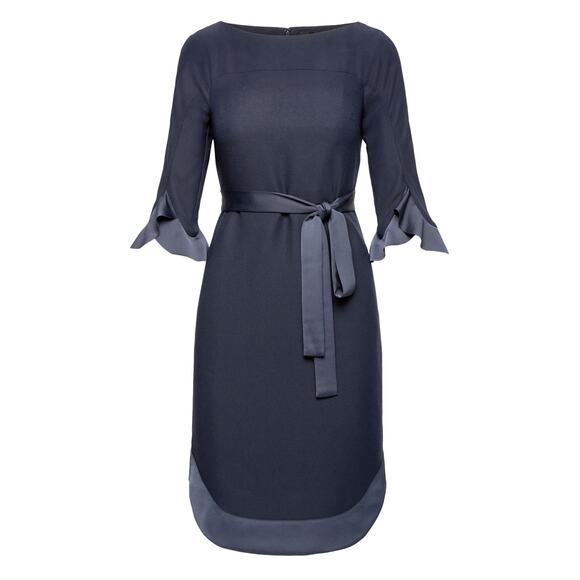 Banana Republic Dresses & Skirts - Banana Republic Flounce Sleeve Tie-Waist Dress - 6 Blue Gray